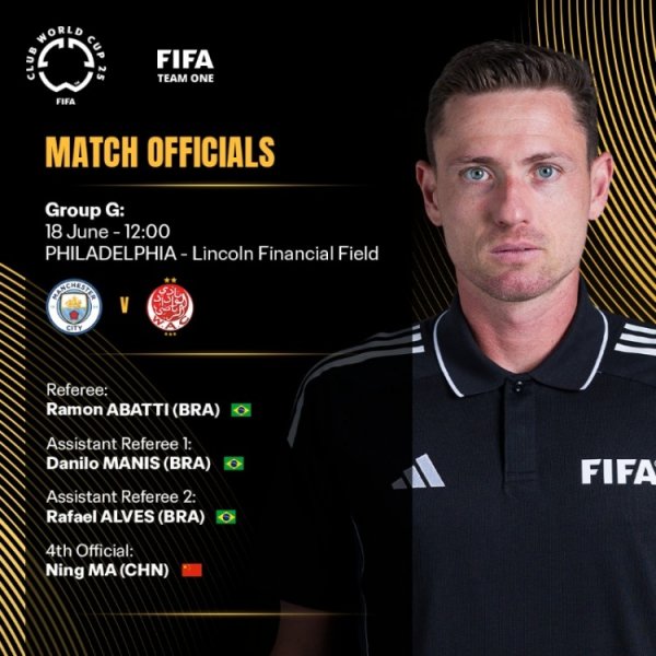 Club World Cup 18th referee: Manning Manchester City vs Vidard s fourth official, sings Real Madrid s new moon