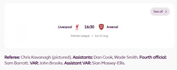 Internal punishment! Official: Liverpool vs. Arsenal referee adjusts, VAR was replaced due to misjudgment yesterday