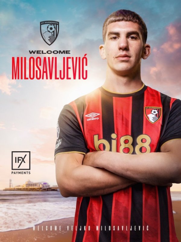 Official: Bournemouth signs Belgrade Red Star 18-year-old central defender Milo Savrevic
